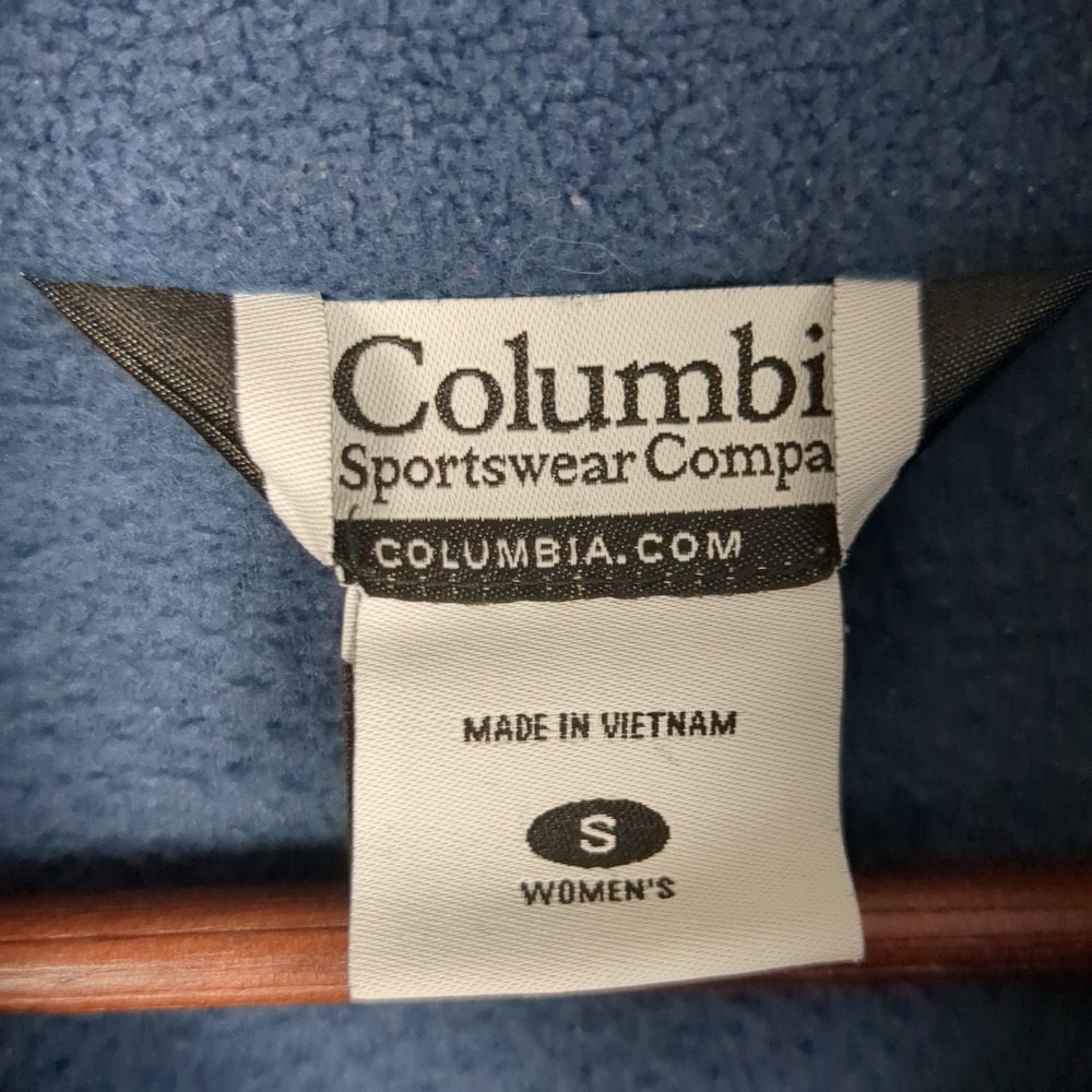 Columbia Womens Small Blue Full Zip Fleece‎ Jacket Mock Neck Outdoors Activewear - Picture 9 of 12